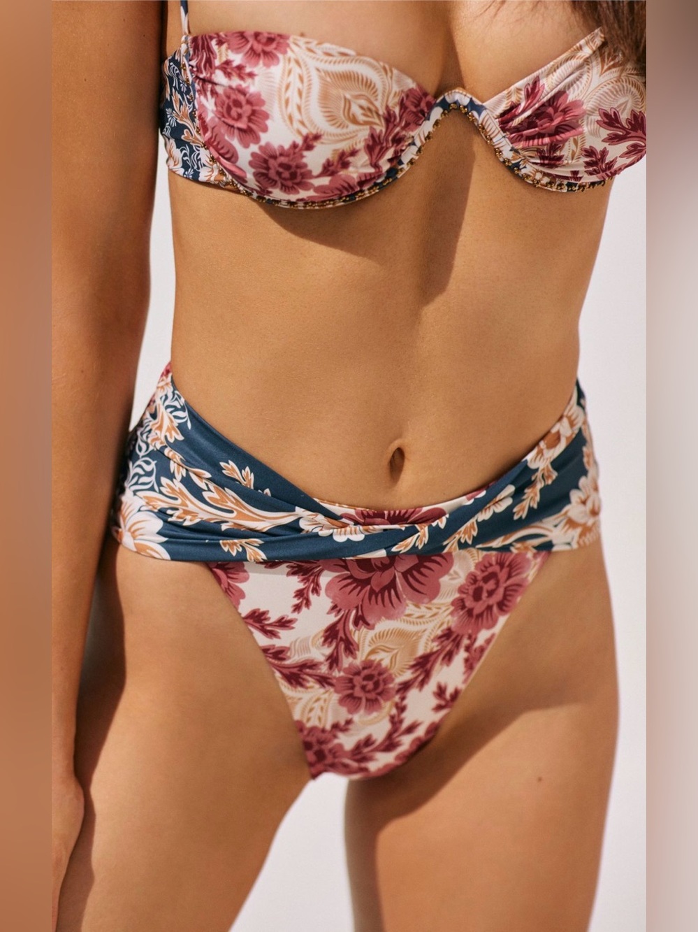 AGUA BENDITA Women's Lily Fera Bikini Bottom High Waisted size Large